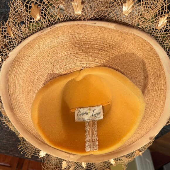 Vintage Straw Boater Hat - Evelyn Lucaya Puerto Rico, Miami, Grand Bahama